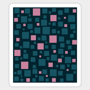 Dark Velvet Green and Blush Pink Squares Sticker